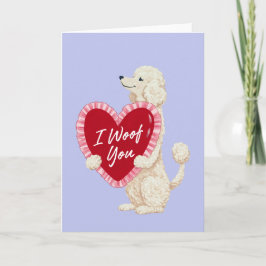 I Woof You Poodle Watercolor Valentines Day Card Feiertagskarte
