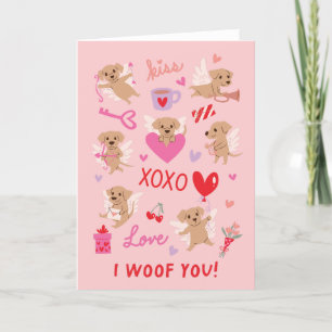I Woof You Puppy Angels Valentinstag Feiertagskarte