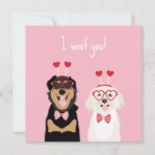 I Woof You Valentine Dog Rottweiler Maltipoo Puppy (Vorderseite)