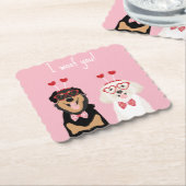 I Woof You Valentine Dog Rottweiler Maltipoo Puppy Untersetzer (angewinkelt)