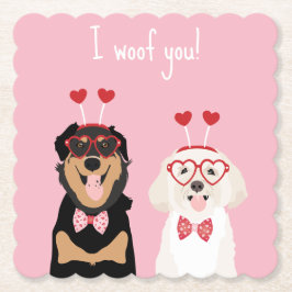 I Woof You Valentine Dog Rottweiler Maltipoo Puppy Untersetzer