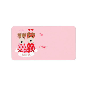 i Woof You Valentine Welsh Terrier Dogs Adressaufkleber