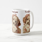I woof you Vintage Pup Valentine's Day Kaffeetasse (VorderseiteRechts)