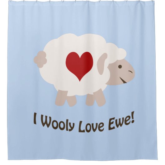 I Wooly Liebe Ewe Duschvorhang (Vorderseite)