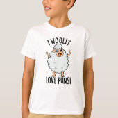 I Wooly Liebe Puns Funny Sheep Puff T-Shirt (Vorderseite)