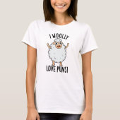 I Wooly Liebe Puns Funny Sheep Puff T-Shirt (Vorderseite)