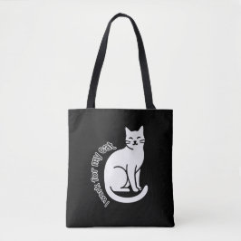 I Work for My Cat – Funny Cat Lover Quote Design Tasche