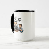 I Work For My Dog Funny Design  Tasse (Vorderseite Links)