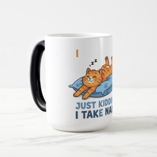 I Work Out… Just Kidding, I Take Naps Verwandlungstasse (Vorderseite Links)