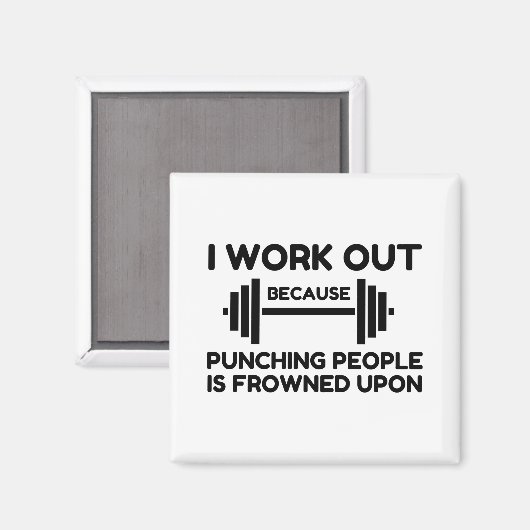 I Work Out Magnet (Vorderseite/Rückseite)
