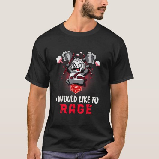 I Would Like To Rage Barbarian Panda Tabletop Game T-Shirt (Vorderseite)