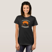 I Would Rather Be Camping Badge with Tent and Moon T-Shirt (Vorne ganz)