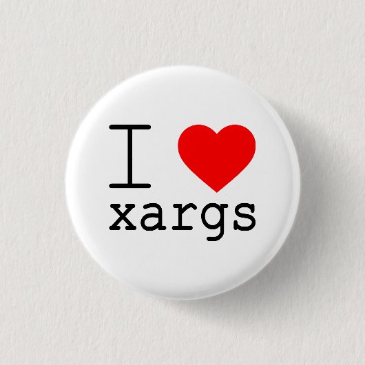 I ❤️ xargs button (Vorderseite)