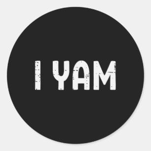 I Yam Funny Matching Paares Halloween Thanksgivin Runder Aufkleber