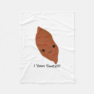 I Yam Sweet Niedlich kawaii Sweet Potato Fleecedecke
