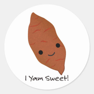 I Yam Sweet Niedlich kawaii Sweet Potato Runder Aufkleber