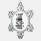 I Yam Was ich Yam Classic Meme Design Schneeflocken Zinn-Ornament (Rechts)