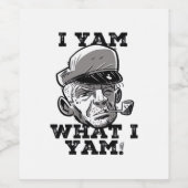 I Yam Was ich Yam Classic Meme Design Weinetikett (Einzelnes Label)