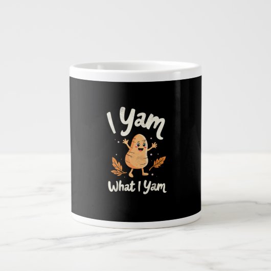 I Yam Was ich Yam Sweet Potato Erntedank Familien Jumbo-Tasse (Vorderseite)