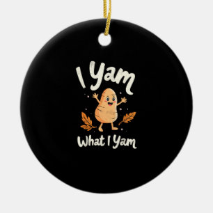 I Yam Was ich Yam Sweet Potato Erntedank Familien Keramik Ornament