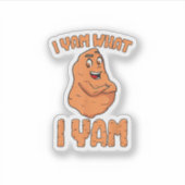 I Yam Was ich Yam Sweet Potato Funny Erntedank Aufkleber (Vorderseite)