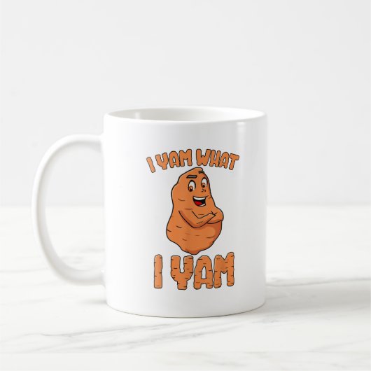 I Yam Was ich Yam Sweet Potato Funny Erntedank Kaffeetasse (Links)