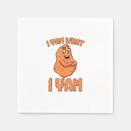I Yam Was ich Yam Sweet Potato Funny Erntedank Serviette (Vorderseite)