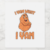 I Yam Was ich Yam Sweet Potato Funny Erntedank Weinetikett (Einzelnes Label)