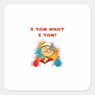 I Yam What I Yam Classic Sloth Trendy Quadratischer Aufkleber