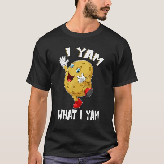 I Yam What I Yam Dancing Sweet Potato Thanksgiving T-Shirt (Vorderseite)