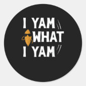 I Yam What I Yam Design - Sweet Potato Lover Desig Runder Aufkleber (Vorderseite)