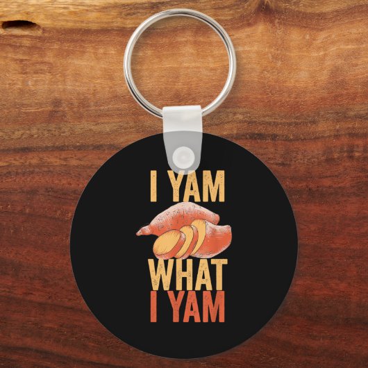 I Yam What I Yam Funny Erntedank Sweet Potato J Schlüsselanhänger (Vorderseite)
