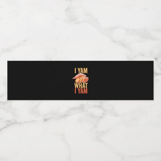 I Yam What I Yam Funny Erntedank Sweet Potato J Wasserflaschenetikett (Einzelnes Label)