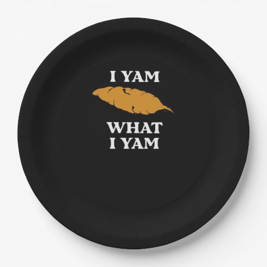I Yam What I Yam - Funny Potato Sarcasm Pub Pappteller (Vorderseite)