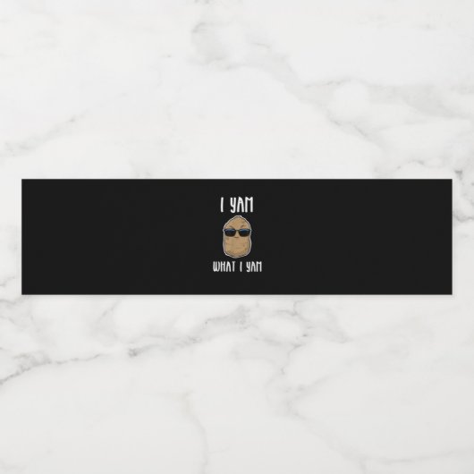 I Yam What I Yam Funny Yam Sweetpotato Wasserflaschenetikett (Einzelnes Label)