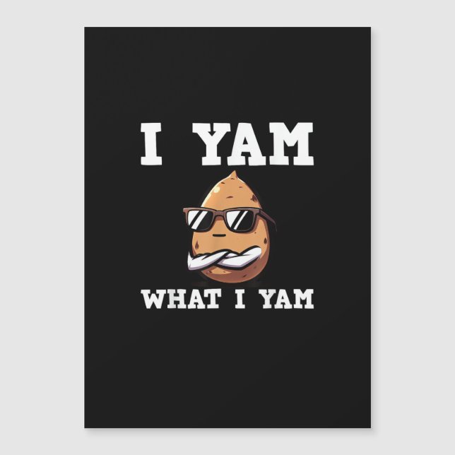 I Yam What I Yam Humour V-Neck Magnetkarte (Vorderseite)