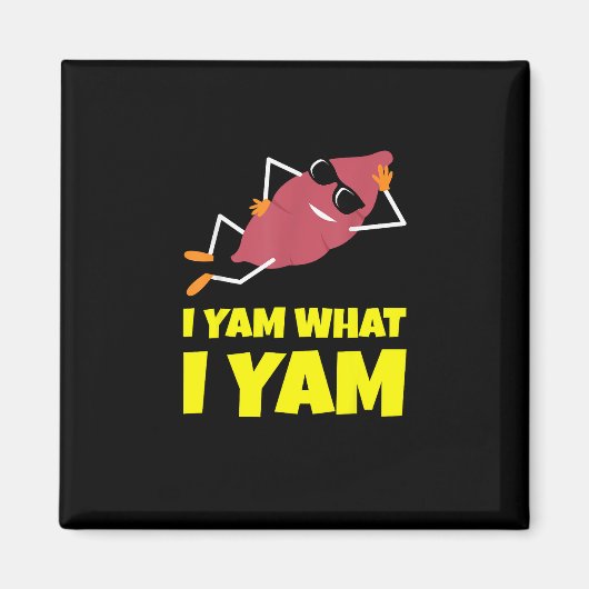 I Yam What I Yam Sweet Potato Erntedank Sloth D Magnet (Vorne)