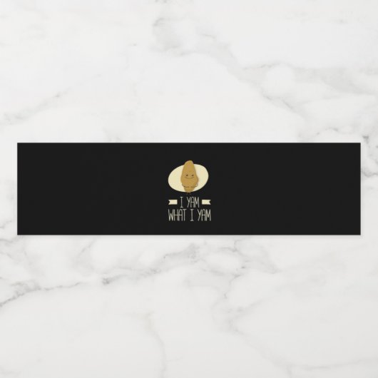 I Yam What I Yam - Sweet Potato Erntedank Wasserflaschenetikett (Einzelnes Label)