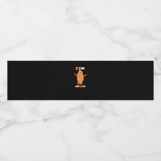 I Yam What I Yam Sweet Potato Erntedank Wasserflaschenetikett (Einzelnes Label)