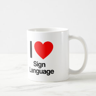 i Zeichensprache Liebe Kaffeetasse