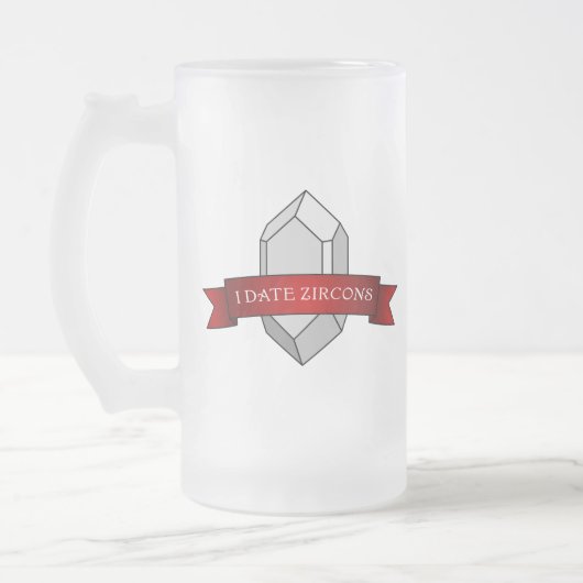 I Zircons-Banner-Datum Mattglas Bierglas (Links)