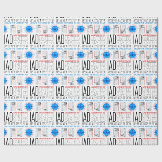 IAD, Washington DC reist die Welt nach Muster Geschenkpapier (Flach)