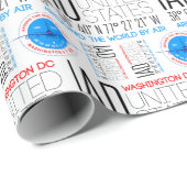 IAD, Washington DC reist die Welt nach Muster Geschenkpapier (Rolleneckpunkt)