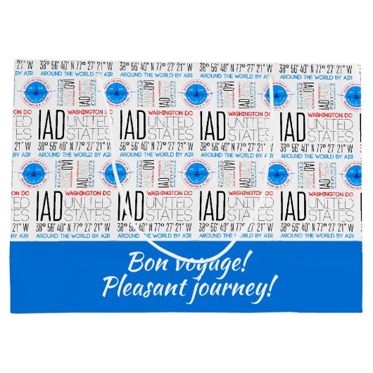 IAD, Washington DC reist die Welt nach Muster Große Geschenktüte (Rückseite)