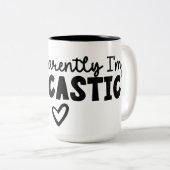 Iam Sarcastic - typografische Kunst Zweifarbige Tasse (VorderseiteRechts)