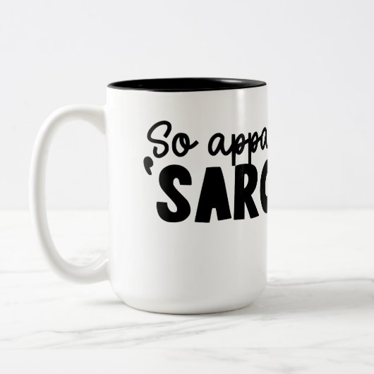 Iam Sarcastic - typografische Kunst Zweifarbige Tasse (Links)