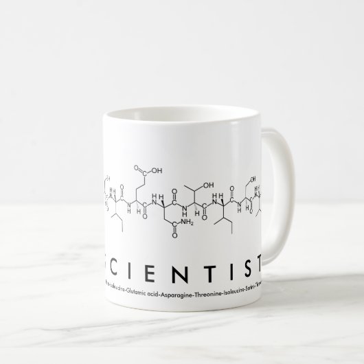 IAmAScientist Peptidname Tasse (VorderseiteRechts)