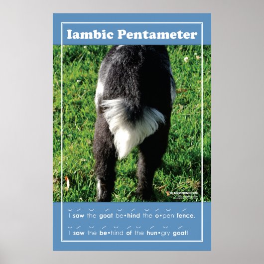 Iambic Pentameter 24" x 36" Klassenzimmer-Poster Poster (Vorne)