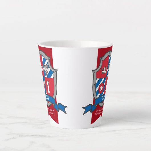 Ian name bedeutet Ritter Wolf Wappen Brief I Milchtasse (Vorderseite)