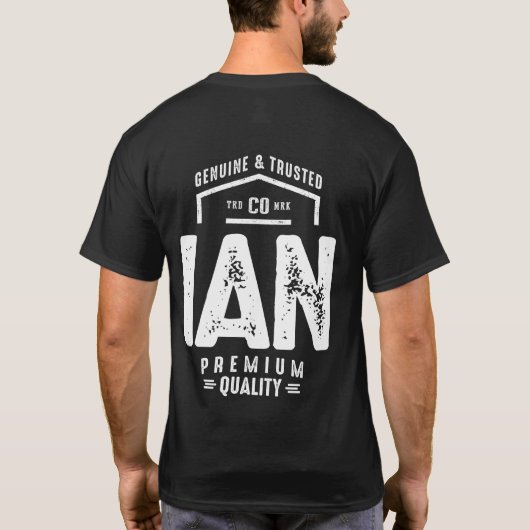 Ian Personalisiert Name Birthday Gift T-Shirt (Rückseite)